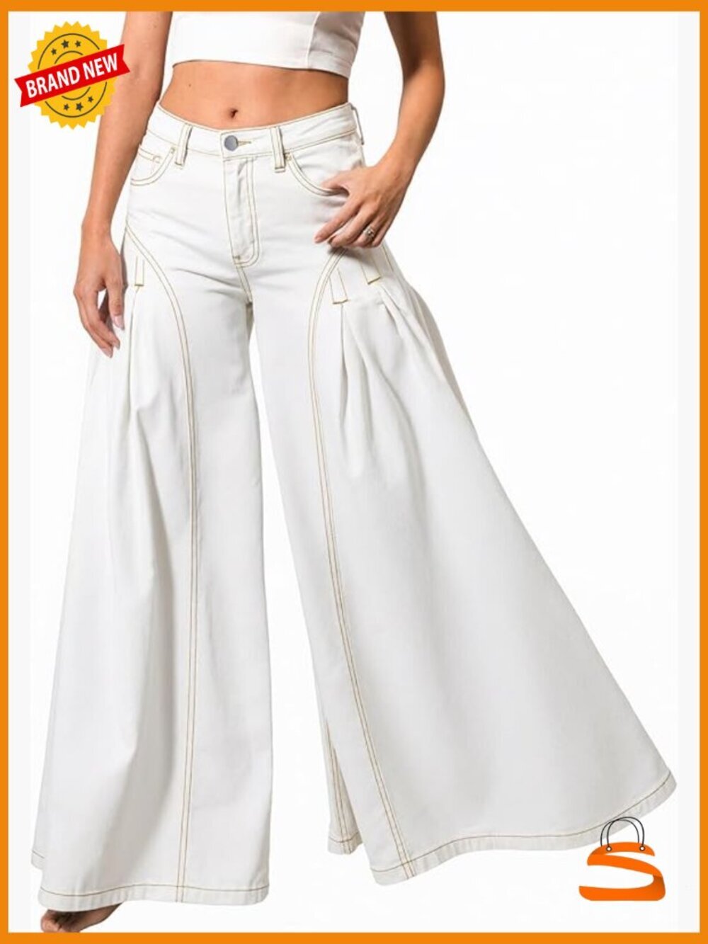 High Waist Bell Bottom Jeans Stretch Wide Leg Flared Vintage